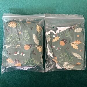 Acorn fall design bouffant style cap with match mask